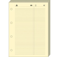 Quo Vadis - Recharge Organiseur - FEUILLES TELEPHONE T17 Ivoire - 10x17 cm