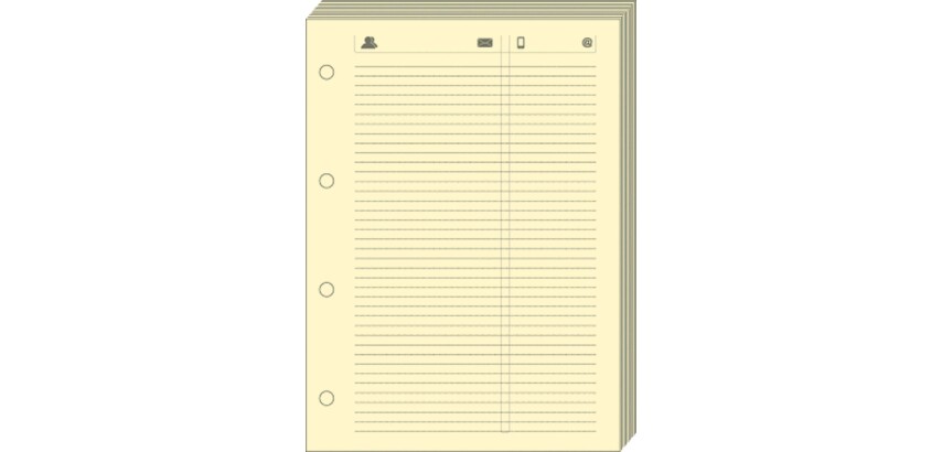 Quo Vadis - Recharge Organiseur - FEUILLES TELEPHONE T17 ivoire 10x17 cm Papier Clairefontaine ivoire