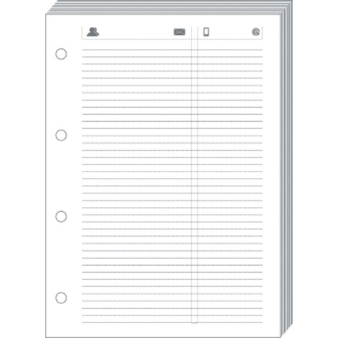 Quo Vadis - Recharge Organiseur - FEUILLES TELEPHONE T21 Blanc - 15x21 cm