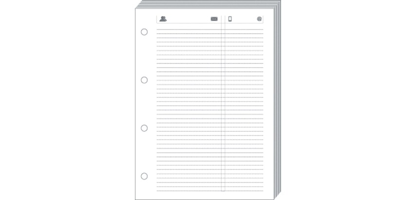 Quo Vadis - Recharge Organiseur - FEUILLES TELEPHONE T21 Blanc - 15x21 cm