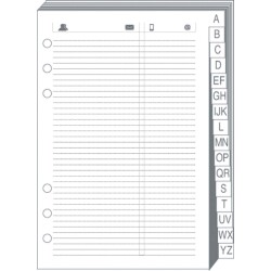 Quo Vadis - Recharge Organiseur - REPERTOIRE TEL T21 Blanc - 15x21 cm