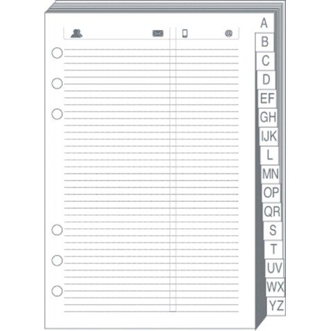 Quo Vadis - Recharge Organiseur - REPERTOIRE TEL T21 Blanc - 15x21 cm