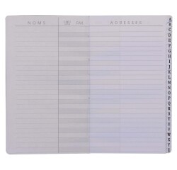 Agenda Moderne - Répertoire alphabétique - 8,7x15,3 cm - tranche dorée - par 5