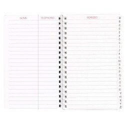 Agenda Moderne - Répertoire alphabétique - Spiralé - 8,5x13 cm - tranche dorée - par 5