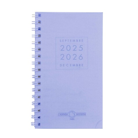 Agenda Moderne - Agenda 16 mois - Spiralé - 2025-2026 - INT 2201 SAD - HEBDOPLAN - Semainier Horizontal - Multilingue - Polypro - 16 mois de septembre à décembre - 8,7x15,3 cm - par 5