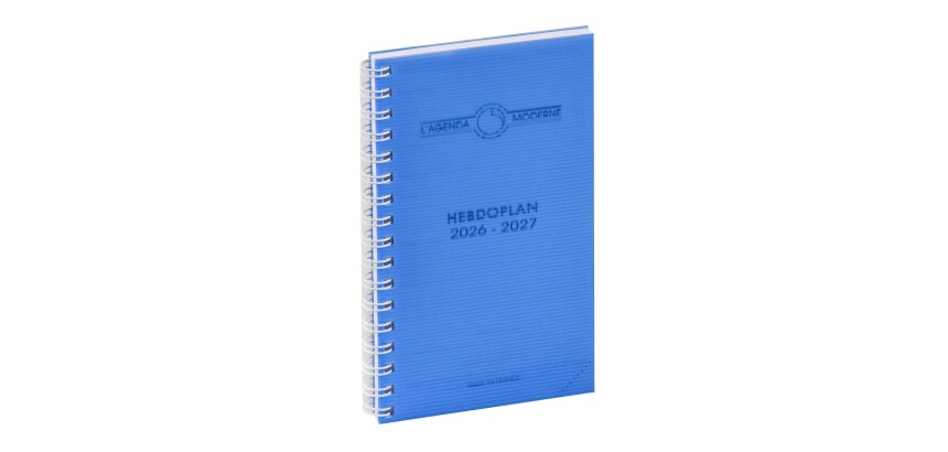 Agenda Moderne - Agenda 16 mois - Spiralé - 2026-2027 - INT 2201 SAD - HEBDOPLAN - Semainier Horizontal - Multilingue - Polypro - 16 mois de septembre à décembre - 8,7x15,3 cm - par 5