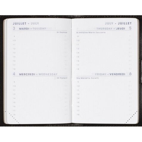 Agenda Moderne 2J/P Recharge - Multilingue - 12 mois de Janv/Déc - 7x10 cm