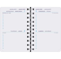 Agenda Moderne - Recharge Agenda - Spiralé - 2026 - INT 8310 /2 - 2JOURS/PAGE - 2 jours par page - Multilingue - 12 mois de janv à déc. - 7x10 cm - tranche dorée