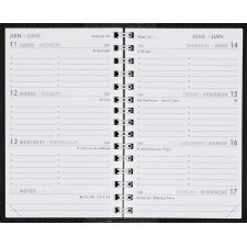 Agenda Moderne Semainier S 13SEM Recharge - Spiralé - Multilingue - 12 mois de Janv/Déc - 8,5x13 cm - tranche dorée