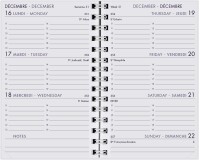 Agenda Moderne - Recharge Agenda - Spiralé - 2026 - INT 8313S - 13 SEM - Semainier Horizontal - Multilingue - 12 mois de janv à déc. - 8,5x13 cm - tranche dorée