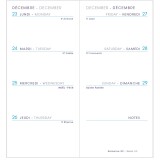 Agenda Moderne - Recharge Agenda - 2026 - INT 851 - MINI SEM - Semainier Horizontal - Multilingue - 12 mois de janv à déc. - 6x14 cm - tranche dorée