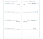 Agenda Moderne - Recharge Agenda avec répertoire tranche dorée - 2027 - INT 851 - MINI SEM - Semainier Horizontal - Multilingue - 12 mois de janvier à décembre - 6x14 cm
