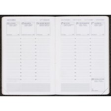 Agenda Moderne Semainier EUR Recharge - Multilingue - 12 mois de Janv/Déc - 8,7x13,6 cm - tranche dorée