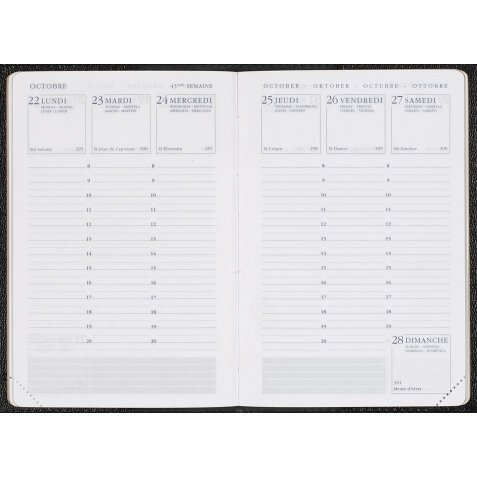 Agenda Moderne Semainier EUR Recharge - Multilingue - 12 mois de Janv/Déc - 8,7x13,6 cm - tranche dorée