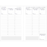 Agenda Moderne - Recharge Agenda avec répertoire tranche dorée - 2027 - Semainier Horizontal - Multilingue - 12 mois de janvier à décembre - 8,7x13,6 cm