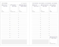 Agenda Moderne - Recharge Agenda avec répertoire tranche dorée - 2027 - Semainier Horizontal - Multilingue - 12 mois de janvier à décembre - 8,7x13,6 cm
