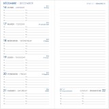 Agenda Moderne - Recharge Agenda - 2026 - INT 3001 - 7+ NOTES - Semainier Horizontal - Multilingue - 12 mois de janv à déc. - 9x17 cm - tranche dorée