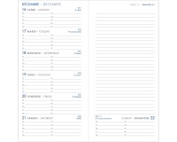 Agenda Moderne - Recharge Agenda - 2026 - INT 3001 - 7+ NOTES - Semainier Horizontal - Multilingue - 12 mois de janv à déc. - 9x17 cm - tranche dorée