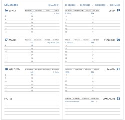 Agenda Moderne - Recharge Agenda - 2026 - Europlanning - Semainier Horizontal - Multilingue - 12 mois de janv à déc. - 9x17 cm - tranche dorée