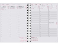 Agenda Moderne - Recharge Agenda - Spiralé avec répertoire tranche dorée - 2027 - INT ABSEM - AB SEM - Semainier Horizontal - Multilingue - 12 mois de janvier à décembre - 15x21 cm