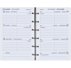 Agenda Moderne - Recharge Organiseur tranche dorée - 2027 - INT 9213SEM - 13 SEM - Semainier Horizontal - Multilingue - 12 mois de janvier à décembre - 8,5x13 cm