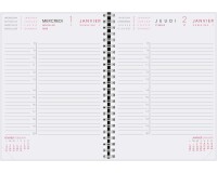 Agenda Moderne - Recharge Agenda - Spiralé avec répertoire tranche dorée - 2027 - INTAB1J - 1JOUR/PAGE / 2 semestres - Journalier - Multilingue - 12 mois de janvier à décembre - 15x21 cm