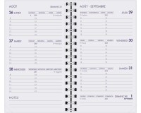 Agenda Moderne - Recharge Agenda 16 mois - Spiralé avec répertoire - 2026-2027 - INT 2201 SAD - HEBDOPLAN - Semainier Horizontal - Multilingue - 16 mois de septembre à décembre - 8,7x15,3 cm