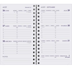 Agenda Moderne - Recharge Agenda 16 mois - Spiralé avec répertoire - 2026-2027 - INT 2201 SAD - HEBDOPLAN - Semainier Horizontal - Multilingue - 16 mois de septembre à décembre - 8,7x15,3 cm