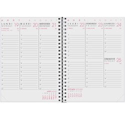 Agenda Moderne - Recharge Agenda 16 mois - Spiralé avec répertoire - 2026-2027 - INT ABSAD - AB SEM - Semainier Planning - Multilingue - 16 mois de septembre à décembre - 15x21 cm