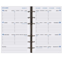 Agenda Moderne - Recharge Organiseur - 2026 - INT 2021 - HEBDOPLAN - Semainier Horizontal - Multilingue - 12 mois de janv à déc. - 8,7x15,3 cm - tranche dorée