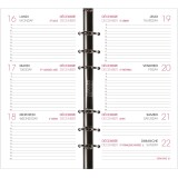 Agenda Moderne - Recharge Organiseur - 2026 - Semainier Horizontal - Multilingue - 12 mois de janv à déc. - 10x17 cm - tranche dorée