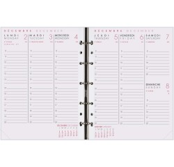 Agenda Moderne - Recharge Organiseur avec répertoire tranche dorée - 2027 - INT ABASEM - AB SEM - Semainier Horizontal - Multilingue - 12 mois de janvier à décembre - 15x20 cm