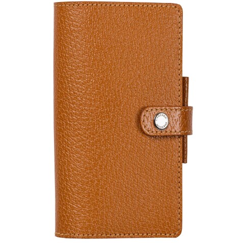 Agenda Moderne - Agenda - 2026 - INT 851 - MINI SEM - Semainier Horizontal - Multilingue - Pekari - 12 mois de janv à déc. - 6x14 cm - Cuir pleine fleur de porc - tranche dorée - à pression