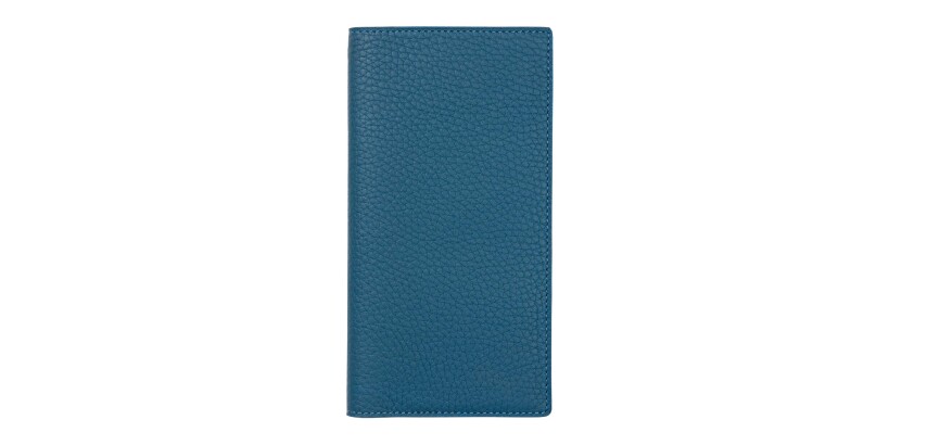 Agenda Moderne - Agenda avec répertoire tranche dorée - 2027 - INT 3001 - 7+ NOTES - Semainier Horizontal - Multilingue - Camargue - 12 mois de janvier à décembre - 9x17 cm Cuir pleine fleur de taurillon
