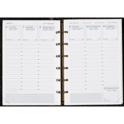 Agenda Moderne Semainier Modul EUR Recharge - Multilingue - 12 mois de Janv/Déc - 8,7x13,6 cm - tranche dorée