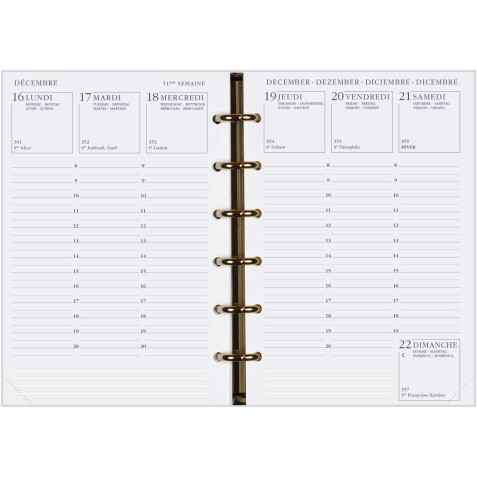 Agenda Moderne - Recharge Organiseur - 2026 - INT 392 - EUROPE - Semainier Horizontal - Multilingue - 12 mois de janv à déc. - 8,7x13,6 cm - tranche dorée