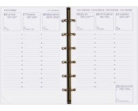 Agenda Moderne - Recharge Organiseur tranche dorée - 2027 - INT 392 - EUROPE - Semainier Horizontal - Multilingue - 12 mois de janvier à décembre - 8,7x13,6 cm