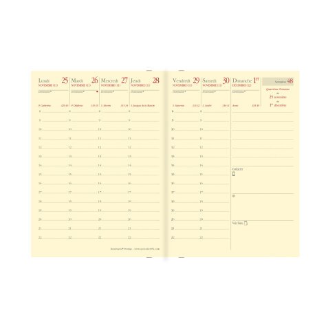 Agenda Semainier Randonnée Prestige Recharge Quo Vadis - Français - 13 mois de Déc/Déc - 9x12,5 cm