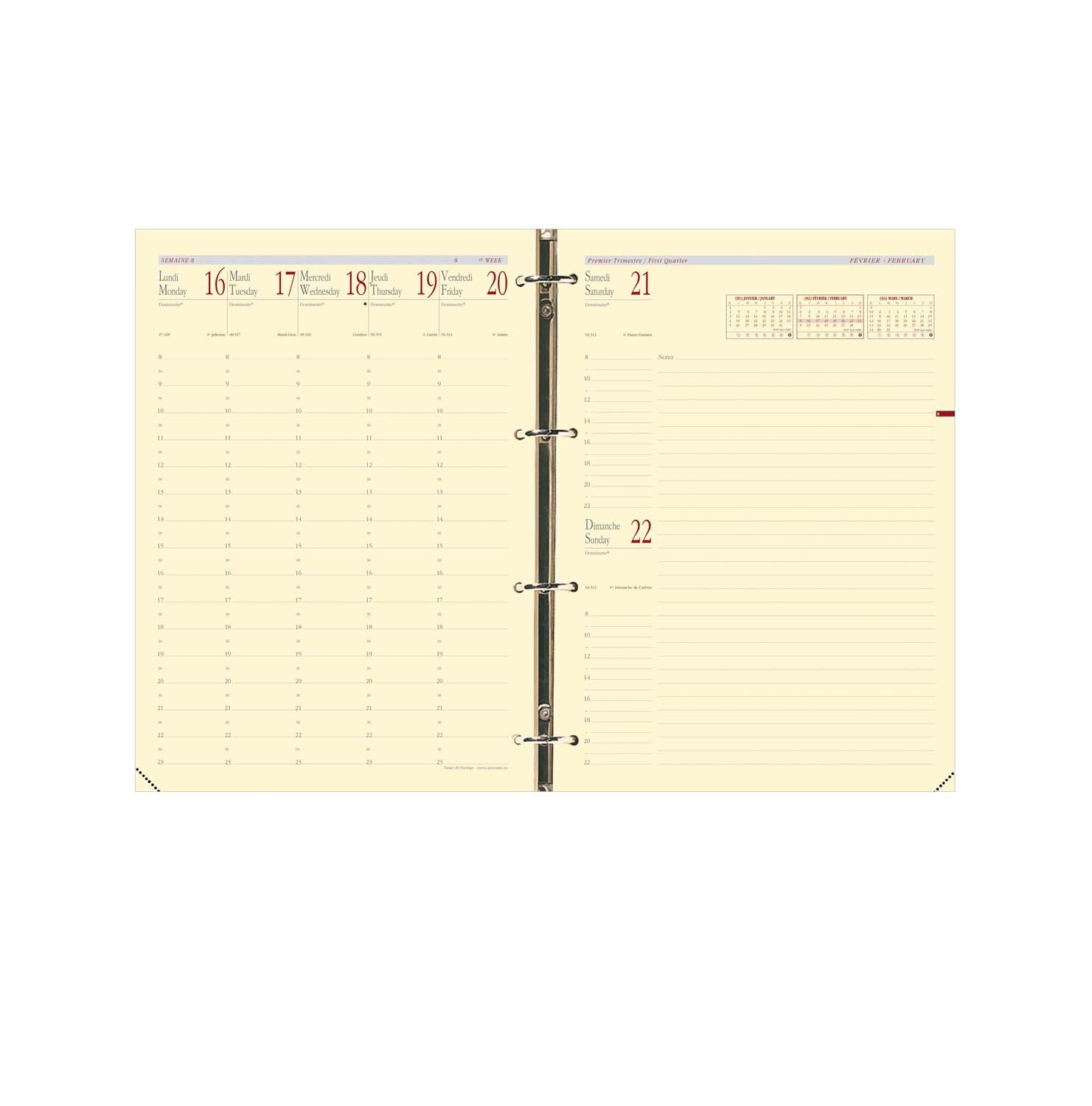 Quo Vadis Organiseur Timer 21 Club 2025-2026 Rouge - Semainier Planning 15x21 Cm