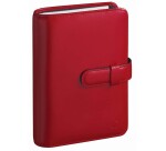 Quo Vadis - Organiseur - 2025-2026 - Timer 17 Prestige - Semainier Planning - Français - Luna - Rouge - 16 mois de septembre à décembre - 10x17 cm - Croûte de cuiravec répertoire