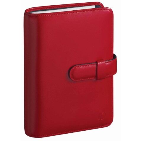 Quo Vadis - Organiseur - 2025-2026 - Timer 17 Prestige - Semainier Planning - Français - Luna - Rouge - 16 mois de septembre à décembre - 10x17 cm - Croûte de cuiravec répertoire