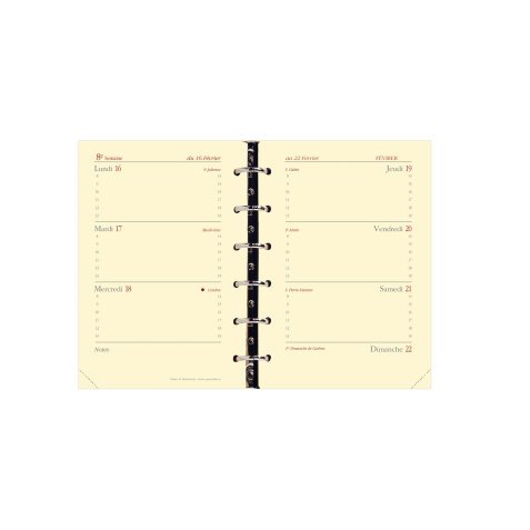 Agenda Semainier Timer Horizontal Recharge Quo Vadis - Français - 16 mois de Sept/Déc - 8x12,5 cm