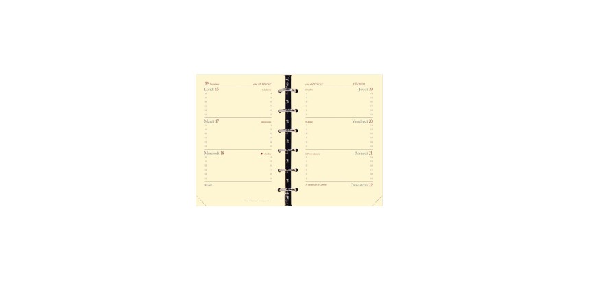 Quo Vadis - Recharge Organiseur - 2025-2026 - Timer 14 Horizontal Prestige - Semainier Horizontal - Français - 16 mois de septembre à décembre - 8x12,5 cm