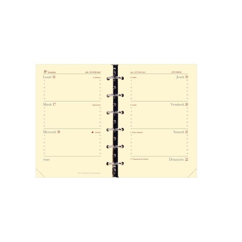 Quo Vadis - Recharge Organiseur - 2025-2026 - Timer 14 Horizontal Prestige - Semainier Horizontal - Français - 16 mois de septembre à décembre - 8x12,5 cm