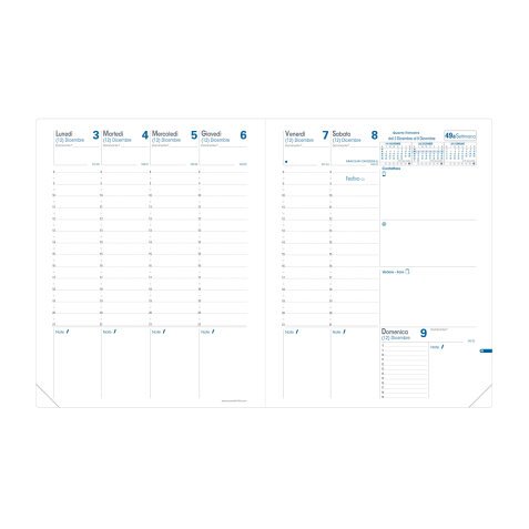 Quo Vadis - Ricambio Agenda - 2025 - Trinote - Settimana Planning - Italiano - 13 mesi da dic a dic - 18x24 cm