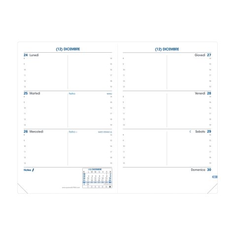 Quo Vadis - Ricambio Agenda - 2025 - Sapa X - Settimana Orizzontale - Italiano - 12 mesi da gen a dic- 10x15 cm