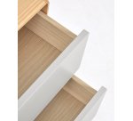 Table de chevet Anielle en bois massif et placage de frêne 50 x 58,4 cm