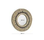 Miroir rond Akila fibres naturelles vert et corde coton noir  Ø 40 cm