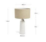 Lampe de table Mijal en céramique finition blanche