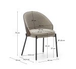 Eamy light brown chair in an ash wood veneer with a wenge finish and black metal